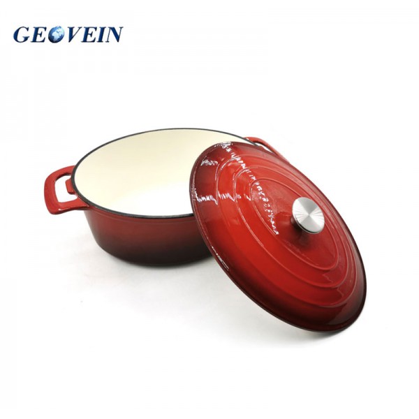 Enameled Cast Iron Cookware Oval Cooking Pot Casserole Dish-Geovein