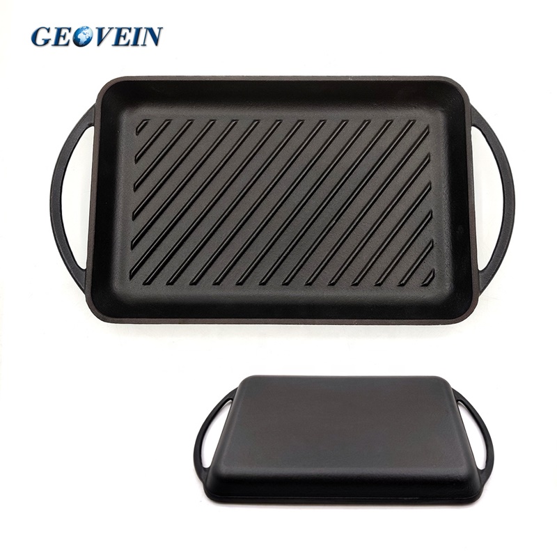 Cast-Iron Rectangular Grill Pan | Factory Supplier - Geovein